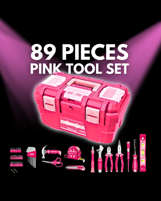 Pink Toolbox 89 Pieces Set | Limited Edition Wadfow